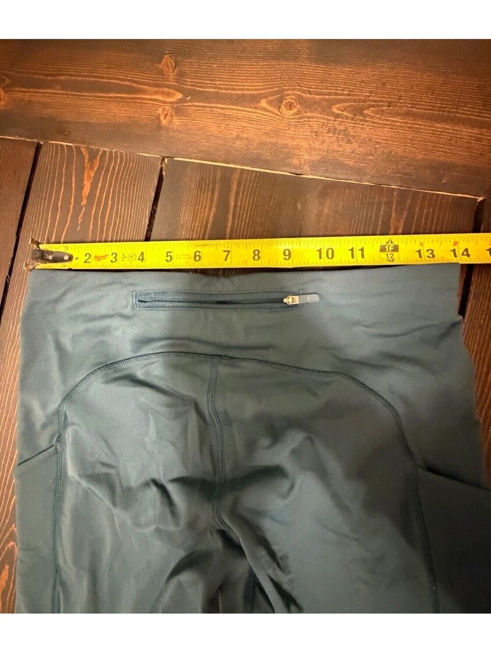 Lululemon Women's Green Ankle Leggings Size 8 Regular Solid Zipper Pocket